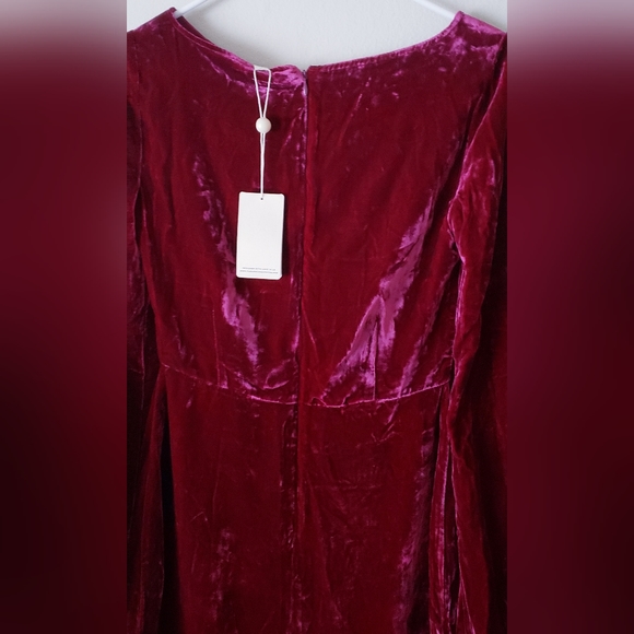 For Love And Lemons Raspberry Velvet Mini Dress | SMALL - Picture 5 of 9